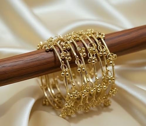 The Great Indian Store Traditional Kashmiri Ghungroo Latkan Bangles for Women (Set of 8 Pcs) image 3