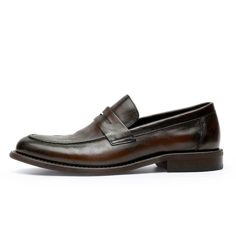 Image of Men's Slip-On Oxfords, Leather Dress Shoes for Business