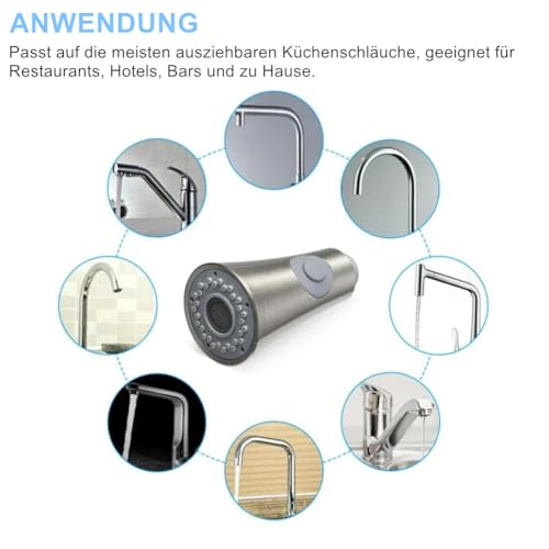 Wasserhahn Ersatz Brausekopf Küchenbrause Geschirrbrause Spray Kopf Bad Küche Pull Out Spray Kopf Ersatzteil Wasser sparen Bubbler Anti Splash Chrom Küchenarmatur Brause Handbrause Chrom Geschirrbrau