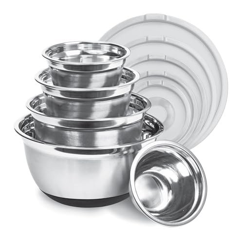 Set de 5 Tazones de Acero Inoxidable con Tapa y Base Antideslizante miniatura 1