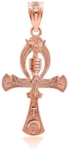 Egyptian Ankh Cross Eagle Eye of Horus pendant 10K Gold Parent