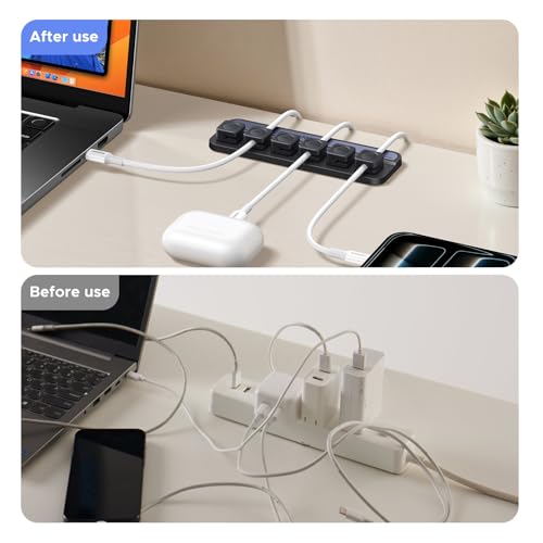 UGREEN Desk Cable Organizer, Magnetic Cord Holder 6 Pack, Silicone Cable Clip with Strong Magnet, 2 Sizes for Charging Cords, Easy Cable Management for Desk, Nightstand, Car, Home Office by UGREEN - Used condition - Image 8