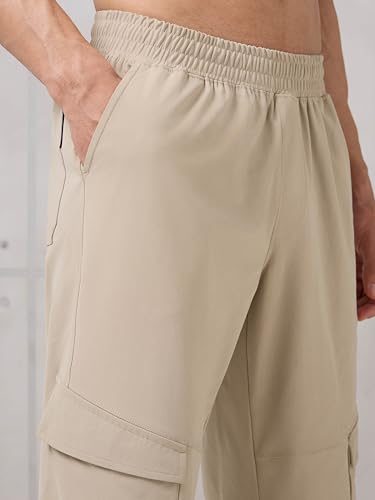 Image of TECHNOSPORT Men's Regular Fit Active Out Cargo Track Pants with UPF50+, Quick Dry for Gym, Sports & Regular Use