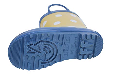 Foxfire for Kids Yellow Rubber boot with White Polka Dots Size 102