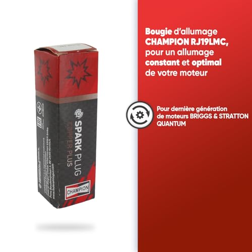Champion Zündkerze RJ19LMC – langlebig & zuverlässig – hohe Qualität – für Motoren Briggs & Stratton Quantum