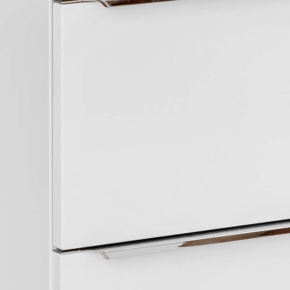 Lomadox Badmöbel Waschtisch-Unterschrank Set, Hochglanz weiß, Wotaneiche, 4 Softclose-Auszüge, 1 Regal, B/H/T ca. 141/59,5/46 cm