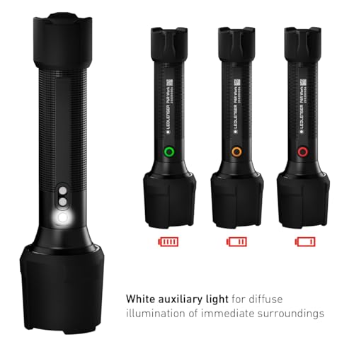 Ledlenser P6R Work | 2020 | LED Rechargeable Torch, 850 Lumens, High CRI, SOS, Strobe, Up to 45h Battery, 230m Beam, IP68 Waterproof, Rubber Protectors, Ideal for Workshop Garage Mechanic, Worksite