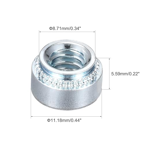 QUARKZMAN Self-Clinching Muttern, 1/4-20x5,59mm Karbonstahl Nietmutter Befestigungselement 50 Stück