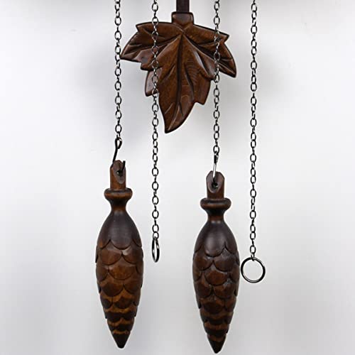 Zyiqq High-End Wooden Cuckoo Clock, Retro Maple Leaf Design Hourly Timekeeping Cuckoo Wall Clock With Pendulum For Living Room Wall Quartz Clock Decoration #TOP5
