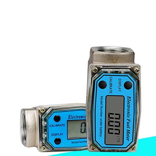 GEZICHTA Flow Water Meter Digital Flow Meter Digital LCD Display Fuel Meter for Measure Kerosene Gasoline 1 Inch