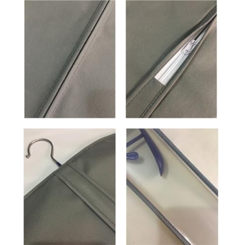 Clothes Cover 4pcs Garment Bag with Clear Window Travel Suit Bag for Clothes Hanging Storage Suit Bags (Color : Grey, Size : 60 * 90cm)3