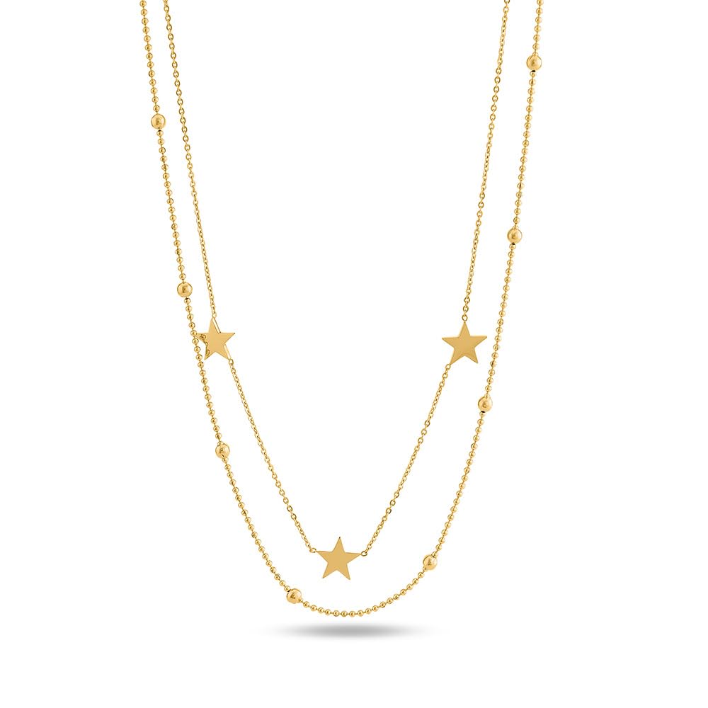 palmonas 18k Gold Plated Cosmic Beads and Stars Necklace for Women - Gift for Girls & Women | Waterproof & Anti-Tarnish Necklace-picture-37