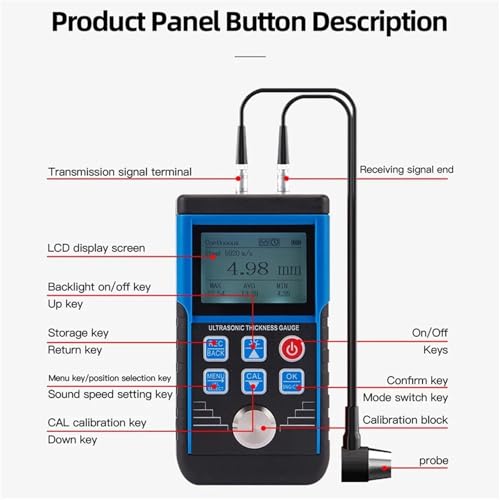 Medidor de Grosor Ultrasonico para Metal y Pintura de Autos (Azul) miniatura 2