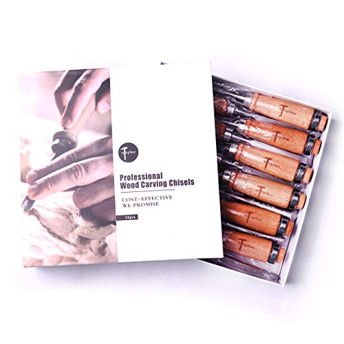 ATOPLEE 12pcs Wood Carving Chisel Set for Woodworking, Professional Wood Gouge Tools with Box and Roll Up Bags for Carpenter Craftsman Gift in Most Carving Project