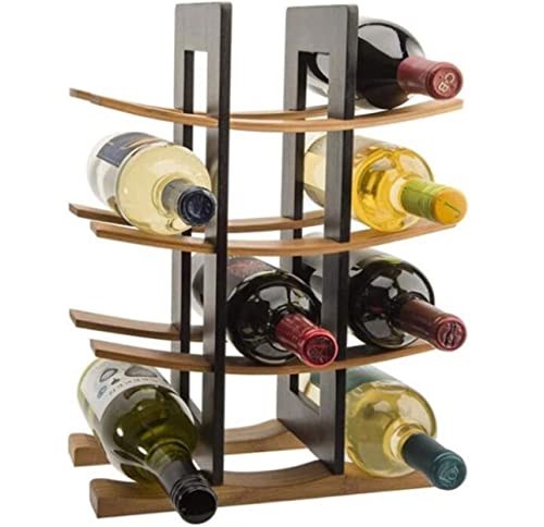 Soporte para botellas de vino de bambú para 9 botellas miniatura 4
