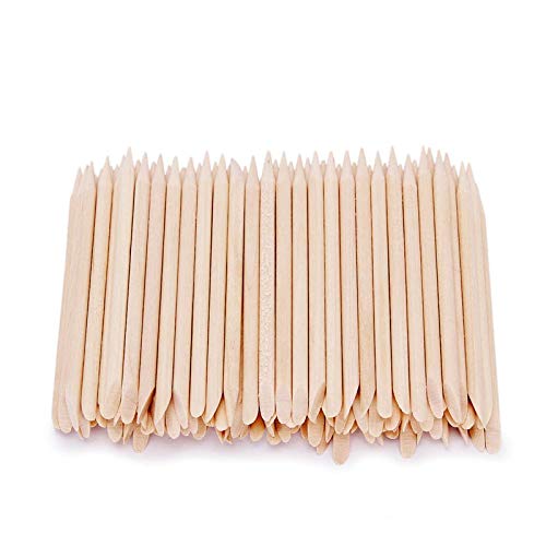 STALEKS PRO 100 piezas de Palos de Madera de Naranjo 7.5 cm para Manicura, Pedicura, Nail Art y Manualidades.
