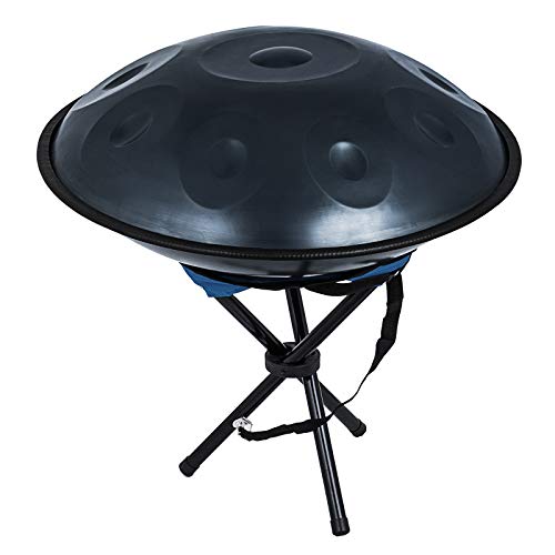 Jolipro Handtrommel met 9 noten, van staal, handpan, instrument met transporttas (blauw) - Image 4