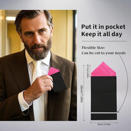 Image of Mens Pre-Folded Pocket Squares on Card Pocket Handkerchief for Suit Accessories