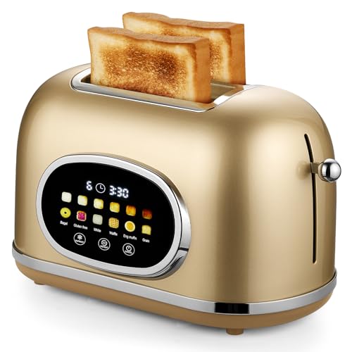 Roter Mond 2 Slice Toaster Smart Touch Screen, Retro Stainless Steel Bread Toaster with Di... Roter Mond 2 Slice Toaster Smart Touch Screen, Retro Stainless Steel Bread Toaster with Di...