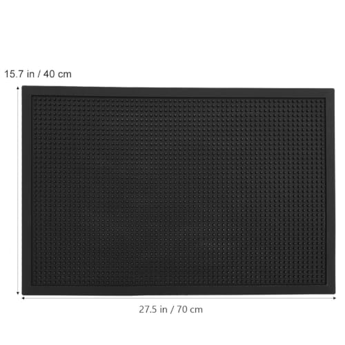 Tapis d'entrée antidérapant avec semelle lavable en PVC noir
