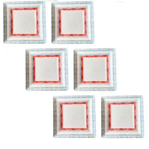 6 Pratos Quadrado Raso em Melamina 25cm Jogo Jantar