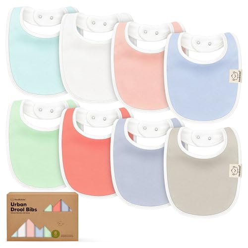 Image of 8-Pack Organic Baby Bibs for Boys, Girls - Soft Cotton Drooling and Teething Bibs for Baby Girl & Boy, Extra Absorbent, Easy to Clean & Put On for Toddler, Newborn, Infant 0-24 Months (Spring)
