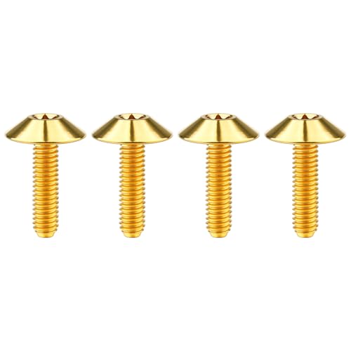 Titanium M4 M5 M6 Button Torx Head Bolt Screw (Gold, M5x15mm)