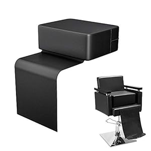 PENNYNANA Salon Booster Seat Leather Cushion for Kids Child Hair Cutting, Oversize Barber Booster Seat for Salon Styling Chair, Barber Beauty Salon Spa Equipment（13″X16.5″X6.7″）, Black