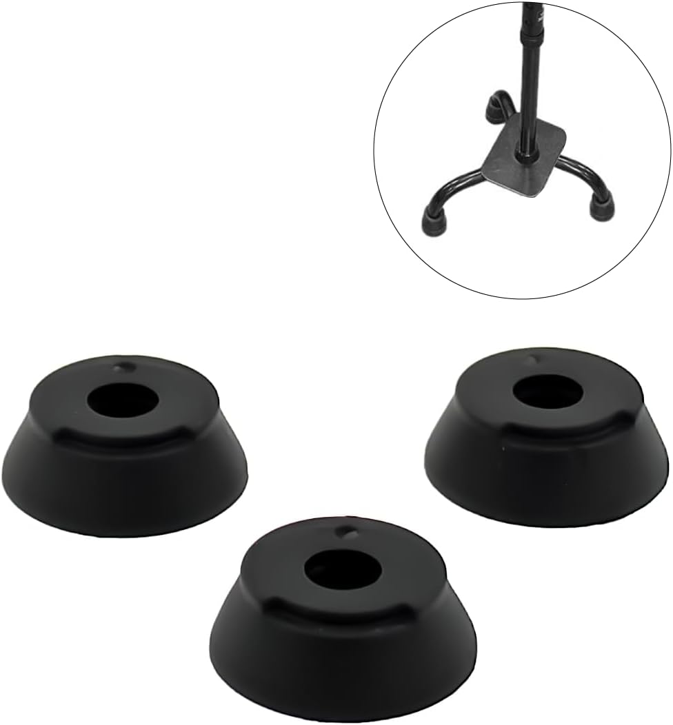 Set of 3 Replacement Screwin Rubber Cane Tips, Compatible with Hurrycane Freedom