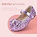 Hehainom Girls Dress Shoes Toddler Little Kid Rainestone Bow Flower Girl Shoes School Wedding Party Flats (Purple Sequin, 8 Tollder)