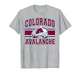 Colorado Avalanche Stripe Heather Gray Officially Licensed T-Shirt