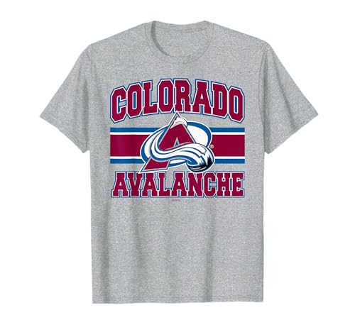 Colorado Avalanche Stripe Heather Gray Officially Licensed T-Shirt