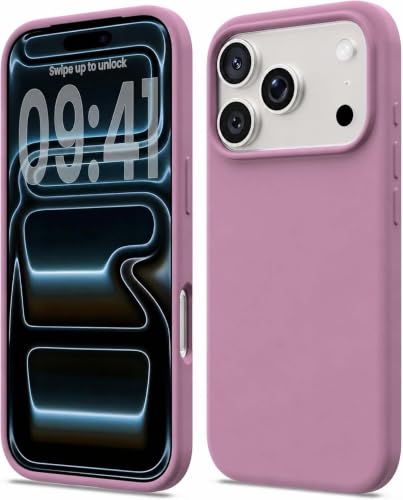 Image of DIZORO Compatible with iPhone 17 Pro Case (2025), Liquid Silicone 3 Layers Full Covered Soft Gel Rubber Shockproof Protective Cover with Anti-Scratch Microfiber Lining - Lilac
