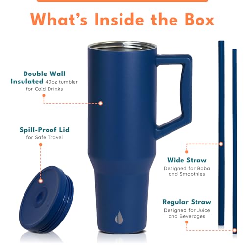 Image of Elemental Spill Proof 40oz Insulated Tumbler with Handle & Straw Travel Mug