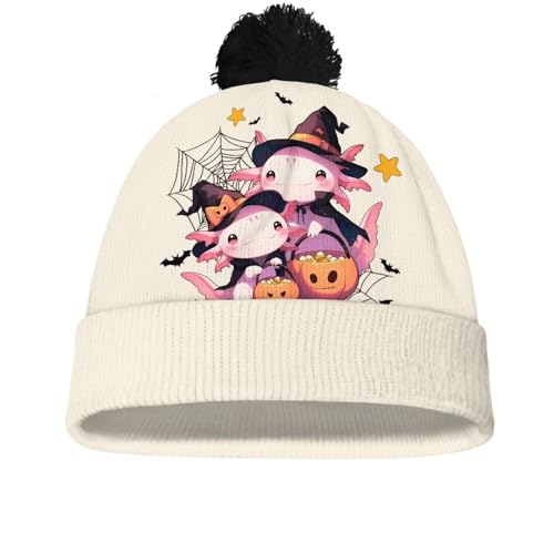 Babrukda Kids Hat Beanie with Pompom Winter Warm Hat for Girls and Boys Thick Slouchy Knit Skull Cap Halloween Headwear3