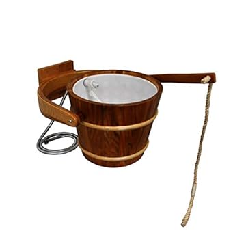 outdoor sauna with shower