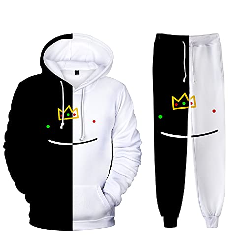 JMSUN Hombres/Mujeres Dreamwastake Dream Smile 3D Sudaderas con capucha Pantalones de dos piezas sudadera traje chándal talla grande XXS-4XL, Estilo1, XXL Cover