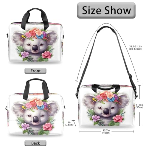 Bolso para portátiles 15.6-16 pulgadas con diseño floral y correa miniatura 6