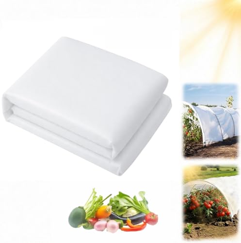 10 x 16.4Ft Plant Sun Protection Cloth, Garden Plant Shade Cloth, Non-Woven White Light Refraction Sunshade Cloth Cover for Protecting Plants Vegetable Rows from Direct Sunlight
