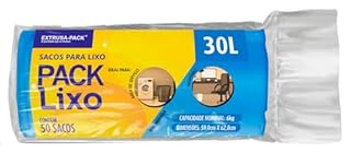 Sacos de Lixo PACK LIXO Econômico Azul 30 litros – Uso residencial diário, ideal para lixos leves, com ótimo custo-benefício
