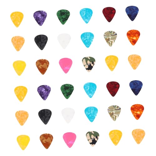 NULYLU 40 piezas Púas para Guitarra Acústica y Eléctrica Plectros de Celuloide Mixto Accesorios para...