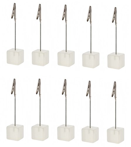 sin4sey 10er Set Memoclip Sitzkartenhalter Postkartenhalter Fotohalter Tischkartenhalter Namenshalter (transparent) Cover