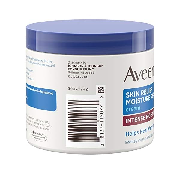 Aveeno Skin Relief Intense Moisture Repair Body Cream with Triple Oat & Shea Butter Formula, Helps Relieve & Restore Extra-Dry Skin with Long-Lasting Moisture, Fragrance-Free, 11 oz