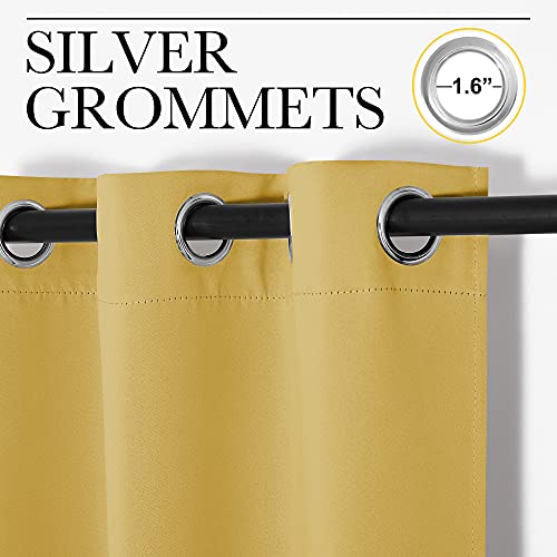 Image of NICETOWN Yellow Blackout Drapes - Window Treatment Light Blocking Privacy Curtain Panels for Home Decoration (Set of 2, 42 inches by 95-inch)
