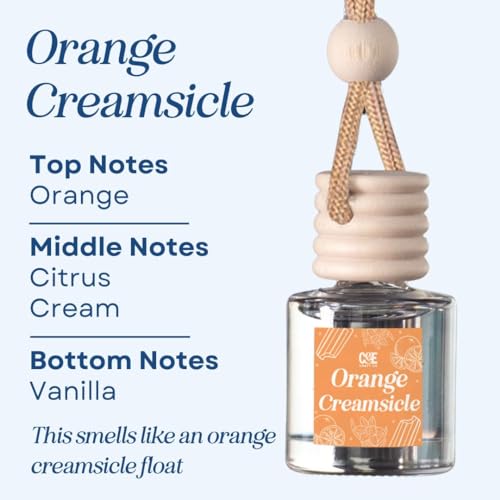 Image of CANDECraftCo Car Air Hanging Fragrance Oil, Car Auto Freshener for Essential Oils, Scents Fragrance Aromatherapy Automobile Diffuser, Long Lasting (Orange Creamsicle)