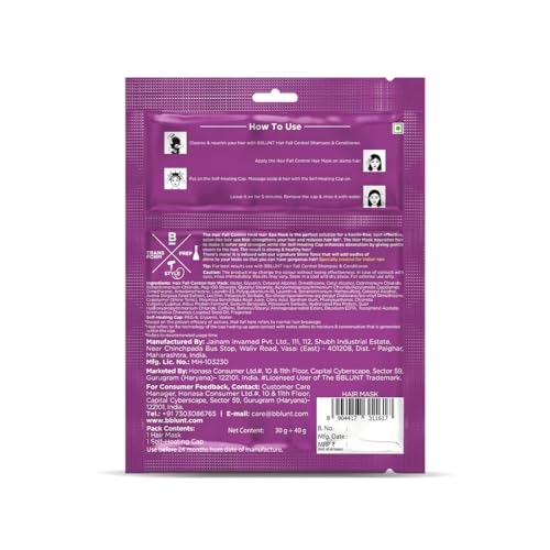 BBLUNT Hair Fall Control Heat Hair Spa Mask with Pea Protein & Caffeine for Salon-Like Hair Spa at Home - 70 g | Salon-Like Hair Spa in Just 5 Minutes* | Reduces Hair Fall & Strengthens Hair 2 41VrEWWPJ2L. SL500