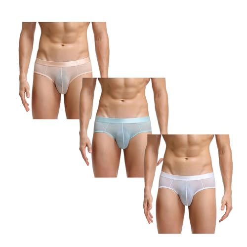 Men's Sexy Underwear Thin Breathable Bikini Briefs Stretchy Underwear Swimwear