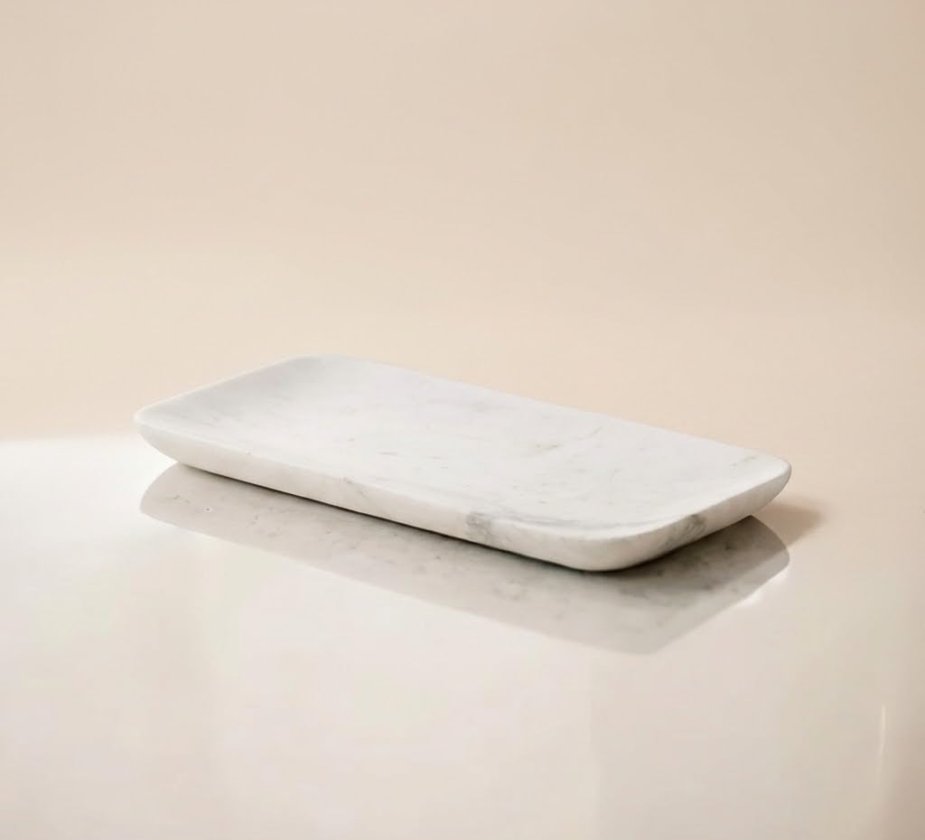 Handcrafted Marble Pooja Thali - Traditional & Elegant -2