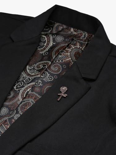 Image of SHOWOFFFF Men Solid Single Breasted Casual Blazer | Notched Lapel Full Sleeves Cotton Blazer for Mens | Slim Fit Regular Length Blazer for Men's