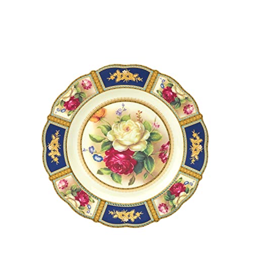 Royalty Porcelain 24-Pc Tea Cake Set 'Britten' For 6, Porcelain (Blue) #TOP2